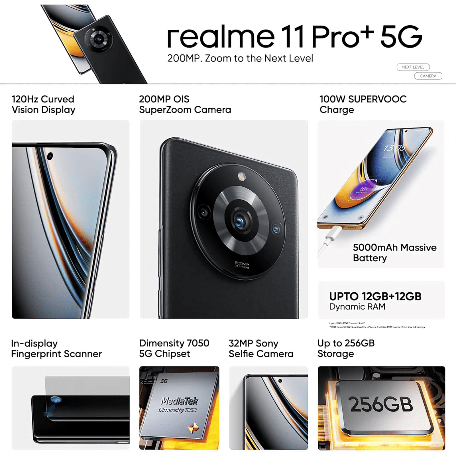 Buy realme 11 Pro Plus 5G (12GB RAM, 256GB, Astral Black) Online - Croma